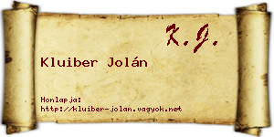 Kluiber Jolán névjegykártya
