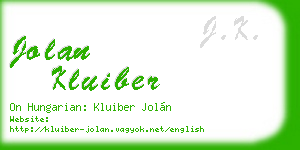 jolan kluiber business card